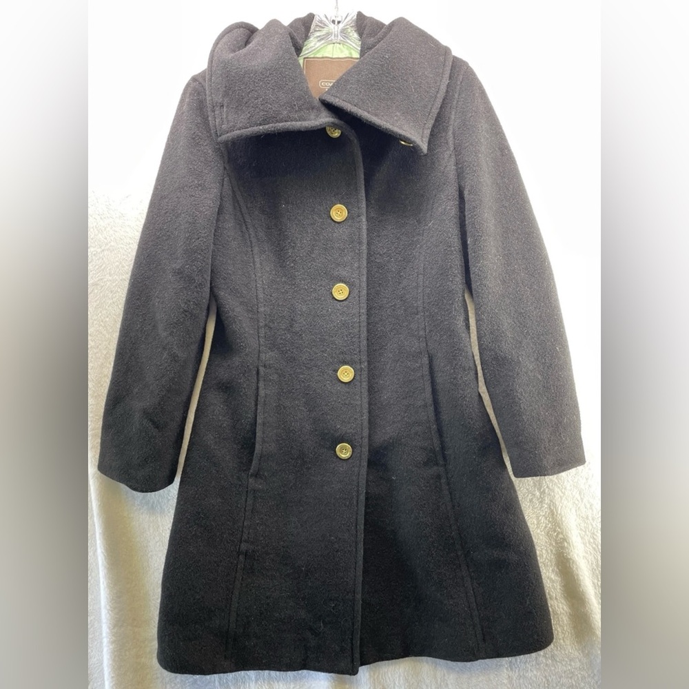 COACH Vintage Signature Mohair Wool Black elegant
Long Coat